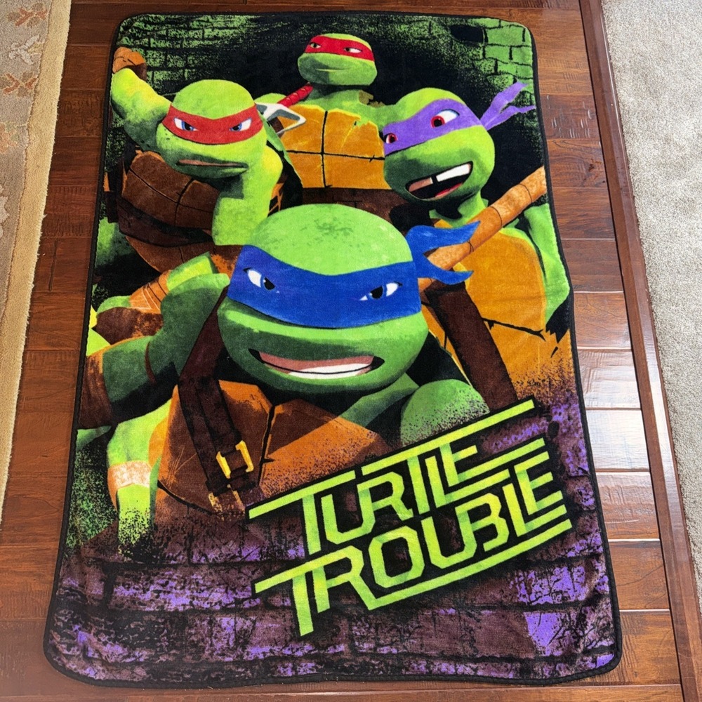 Turtle‎ Trouble Teenage Mutant Ninja Turtles Kids Blanket Fleece Throw 41"x58"